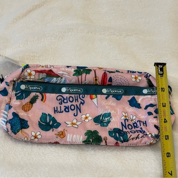 LeSportsac Pink and Blue Tropical Pouch North Shore Hawaii exclusive. - Picture 4 of 5